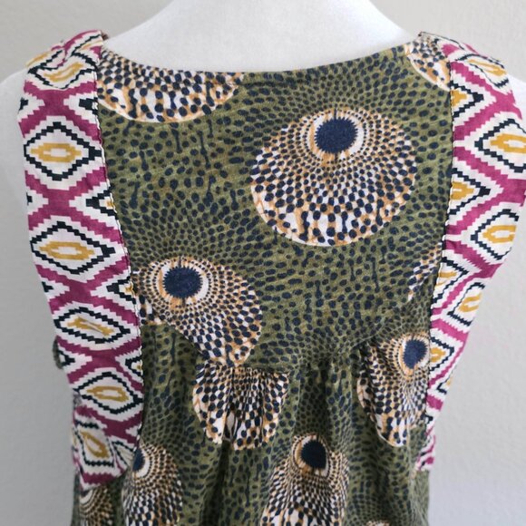 fei Anthropologie Top Tank Sleeveless African Tribal Abstract Macrame Size M S - Picture 6 of 8